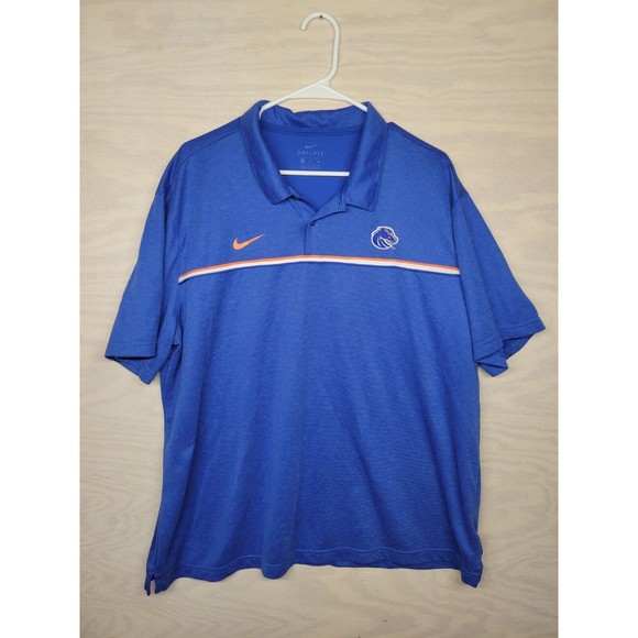 Nike Polo Shirt Mens 2XL On Field Performance Dri-Fit Swoosh Blue - Picture 1 of 11